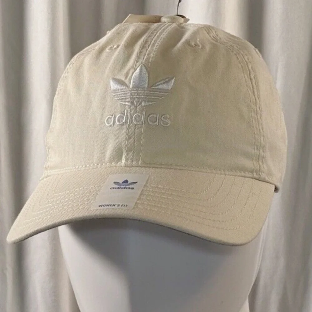 Adidas Originals Relaxed Strapback Hat Wonder White Trefoil Dad‎ Cap OSFA 78-10